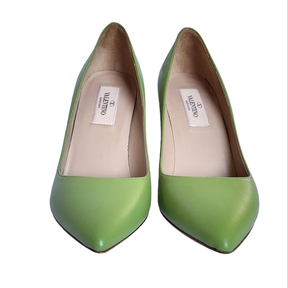 Valentino Rockstud Metal Stiletto Heel Leather Pumps 80 mm Green Apple 35 - Picture 6 of 14